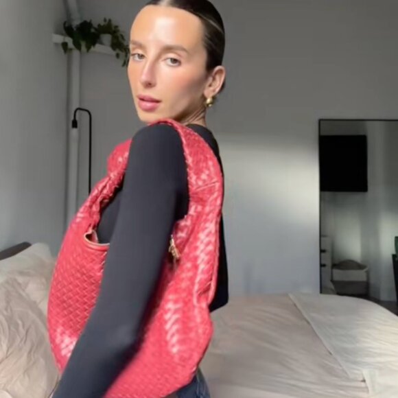 Anthropologie The Brigitte Satchel Purse Bag by Melie Bianco NWT Pink - Picture 5 of 8